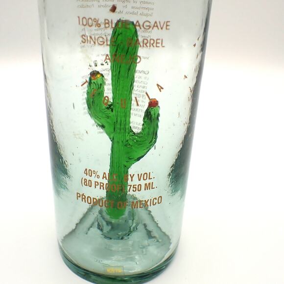 Porfidio Anejo EMPTY Bottle #7583 Green Cactus Hand Blown Art Glass 750ml VG - Picture 4 of 15